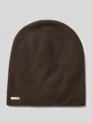Podwójnie dziana czapka beanie z czystego kaszmiru Seeberger Ciemnobrązowy