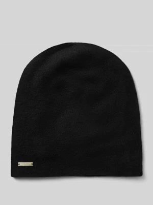 Podwójnie dziana czapka beanie z czystego kaszmiru Seeberger Czarny