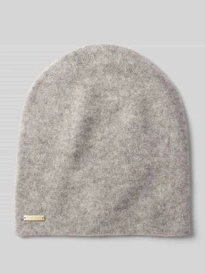 Podwójnie dziana czapka beanie z czystego kaszmiru Seeberger Jasnoszary