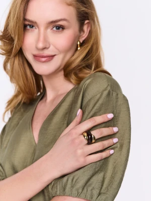 Podwójny pierścionek z pozłoceniem TARANKO