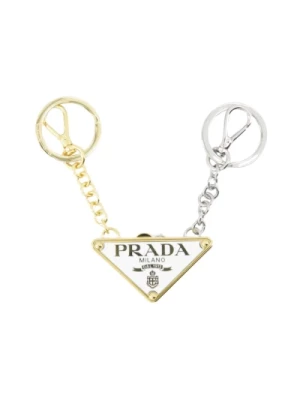 Podzielny brelok z metalowym logo Prada