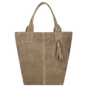 Duża shopperka damska z dwoiny welurowej 80288-64 Wojas