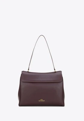 Pojemna torebka na ramię ze skóry naturalnej bordowa Wittchen