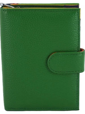 Pojemny kolorowy portfel damski skórzany - Zielony Merg