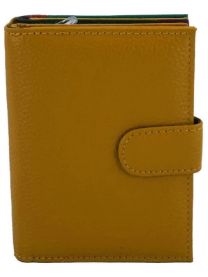Pojemny kolorowy portfel damski - Żółty ciemny Merg
