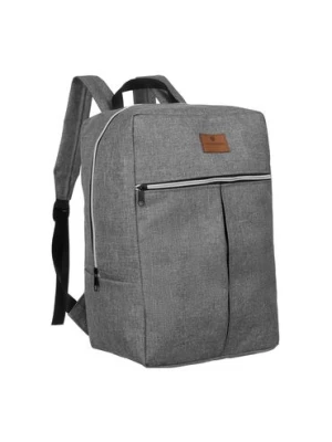 Pojemny plecak podróżny z wysuwanym uchwytem na walizkę — Peterson szaro srebrny