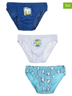 Pokémon Slipki (3 pary) "Pokemon" w kolorze granatowym, błękitnym i szarym rozmiar: 134/140