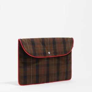 Etui na laptopa 13,5" gabardyna woskowana krata brązowe BIMBA Y LOLA