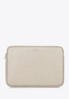 Pokrowiec na laptopa 15,6” ze skóry naturalnej beżowy Wittchen