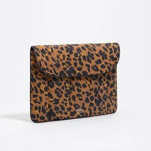Pokrowiec na laptopa nylon print Leopard tekowy brąz BIMBA Y LOLA