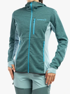 Polar damski Norrona Falketind Warm2 Octa Hood - atlantic/tourmaline