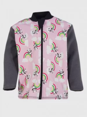 Polar Fleece And Softshell Panda And Rainbows Pink Jacket iELM