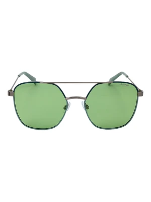 Polaroid Damskie okulary przeciwsłoneczne w kolorze srebrno-zielonym rozmiar: 56