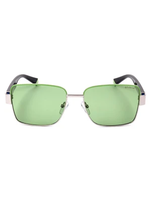 Polaroid Męskie okulary przeciwsłoneczne w kolorze czarno-zielonym rozmiar: 54