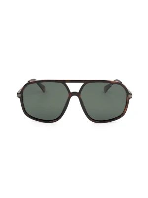 Polaroid Okulary przeciwsłoneczne unisex w kolorze brązowo-szarym rozmiar: 59