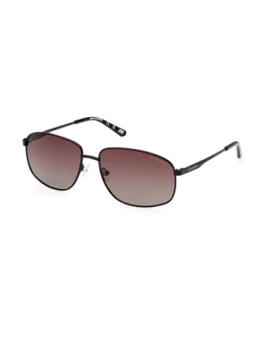 Polaroidowe okulary przeciwsłoneczne czarna oprawka brązowe soczewki Skechers