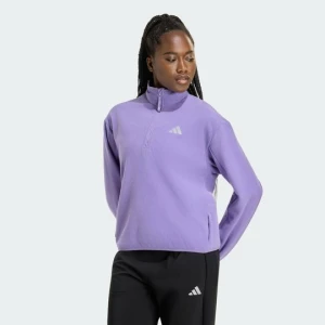 Polarowa bluza ADI365 Running Essentials Winterized z suwakiem do połowy długości Adidas Magic Lilac