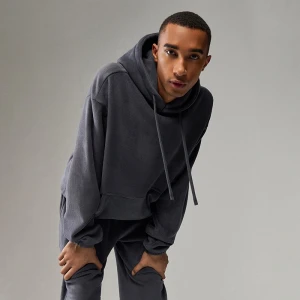 Polarowa bluza z kapturem grafitowa House