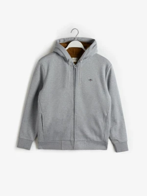 Polarowa bluza z kapturem sherpa zapinana na zamek GANT