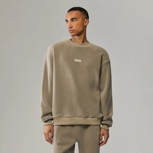 Polarowa bluza z okrągłym dekoltem beżowa House