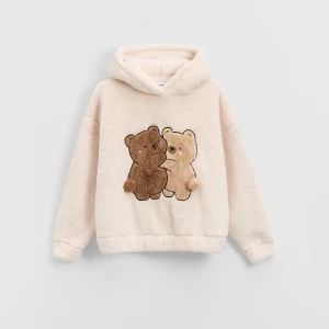 Polarowa jasnobeżowa bluza z motywem misiów House