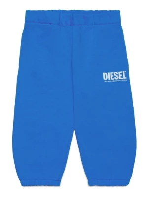 Polarowe spodnie dresowe z logo Diesel