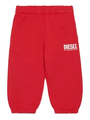 Polarowe spodnie dresowe z logo Diesel