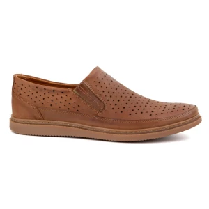 Zdjęcie produktu Polbut Buty męskie skórzane ażurowe 2107L camel brązowe