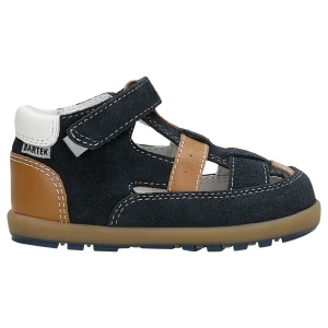 Granatowo brązowe polsandaly chłopięce ze skóry naturalnej Bartek 86005-86