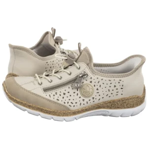 Półbuty Beżowe N42V3-60 Beige (RI248-a) Rieker