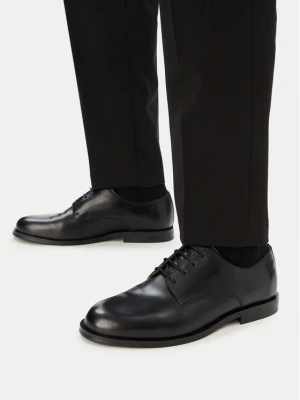 Półbuty Calvin Klein Ess Rubber Derby Lth HM0HM02056 Czarny