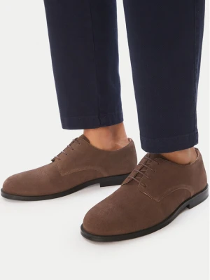 Półbuty Calvin Klein Ess Rubber Derby Su HM0HM02269 Brązowy ciemny