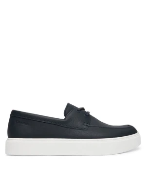 Półbuty Calvin Klein Hybrid Clean Boat Shoe Lth HM0HM02233 Granatowy