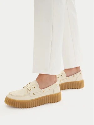 Półbuty Clarks Torhill Boat 26186302 Écru Kremowy