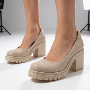 Półbuty damskie Armodo, cholewka ze skóry naturalnej o gładkim wykończeniu, klasyczna linia z zaokrąglonym noskiem, stabilny obcas osadzony na grubej