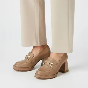 Półbuty damskie Armodo, cholewka ze skóry naturalnej stabilnym słupkowym obcasie z ozdobną klamrą i masywną podeszwą łączą elegancki styl z wygodą na