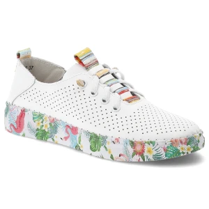 Półbuty damskie Artiker, skóra naturalna ażurowa cholewka klasyczne sznurowanie lekka elastyczna podeszwa miękka wkładka ozdobna kolorowa podeszwa, b