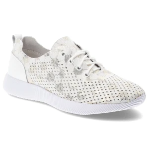Półbuty damskie Artiker, skóra naturalna perforowana cholewka sznurowane lekka elastyczna podeszwa sportowy fason, białe, 58C0156