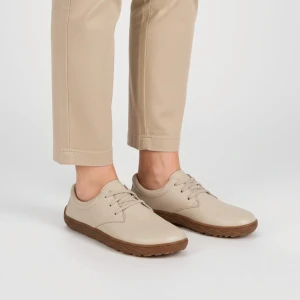 Półbuty damskie Barefoot Armodo, cholewka ze skóry naturalnej cienka elastyczna podeszwa szeroki nosek lekka forma do codziennego chodzenia, beżowe,