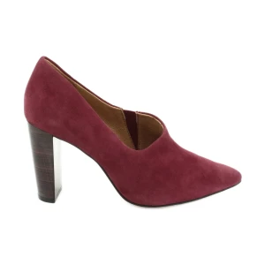 Półbuty damskie Caprice bordowe/wine suede 24402 czerwone