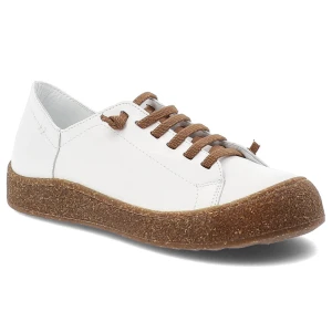 Półbuty damskie Ravini, cholewka ze skóry naturalnej licowej wiązany fason z zabudowanym przodem, białe, 1301