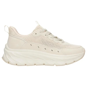 Beżowe sneakersy damskie z plecionego materiału relaks r 46183-44