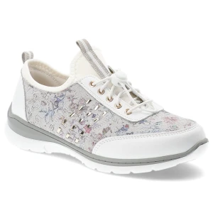 Półbuty damskie S.Barski, cholewka ze skóry naturalnej wsuwane płaskie lekkie i wygodne, białe, GR61-5990