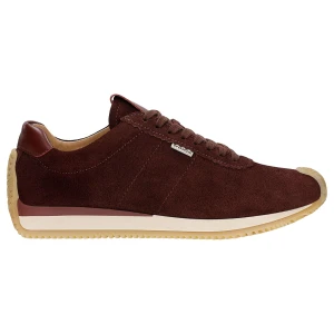 Bordowe sneakersy damskie z dwoiny welurowej 46368-75 Wojas