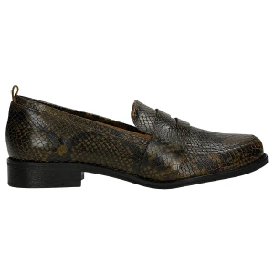 Damskie mokasyny skórzane z wężowym motywem 46004-50 Wojas