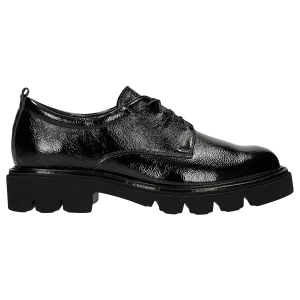 Lakierowane sznurowane półbuty damskie z marszczonej skóry 46361-31 Wojas