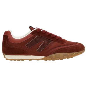Bordowe sneakersy damskie z łączonych skór 46374-85 Wojas