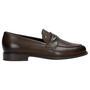 Brązowe skórzane mokasyny damskie typu penny loafers 46354-52 Wojas