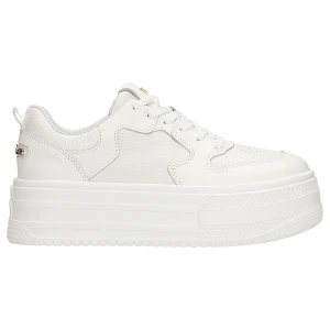 Białe skórzane sneakersy na wysokiej platformie 46313-59 Wojas