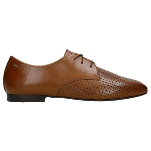 Brązowe sznurowane półbuty damskie z ażurowaniem 46332-53 Wojas